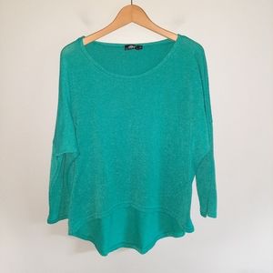 Uget Teal Long Sleeve Scoop Neck Top